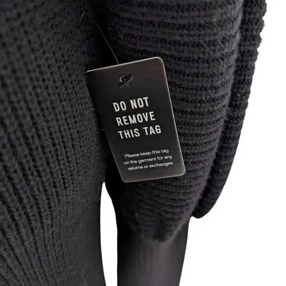 NEW Express Ribbed Maxi Dress Womens Size Medium Black Stretch V Neck Long - Picture 5 of 12